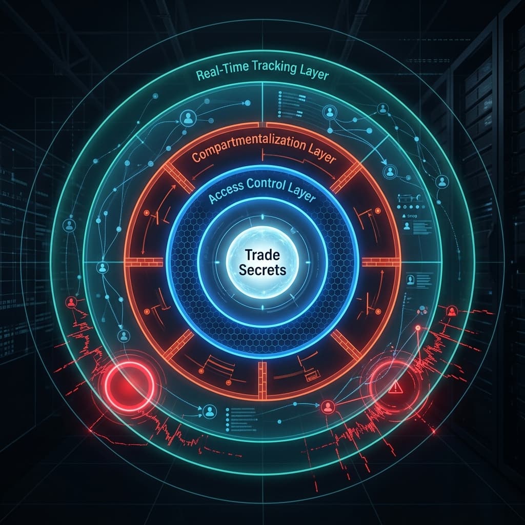 Trade secret protection with nested security rings and access monitoring
